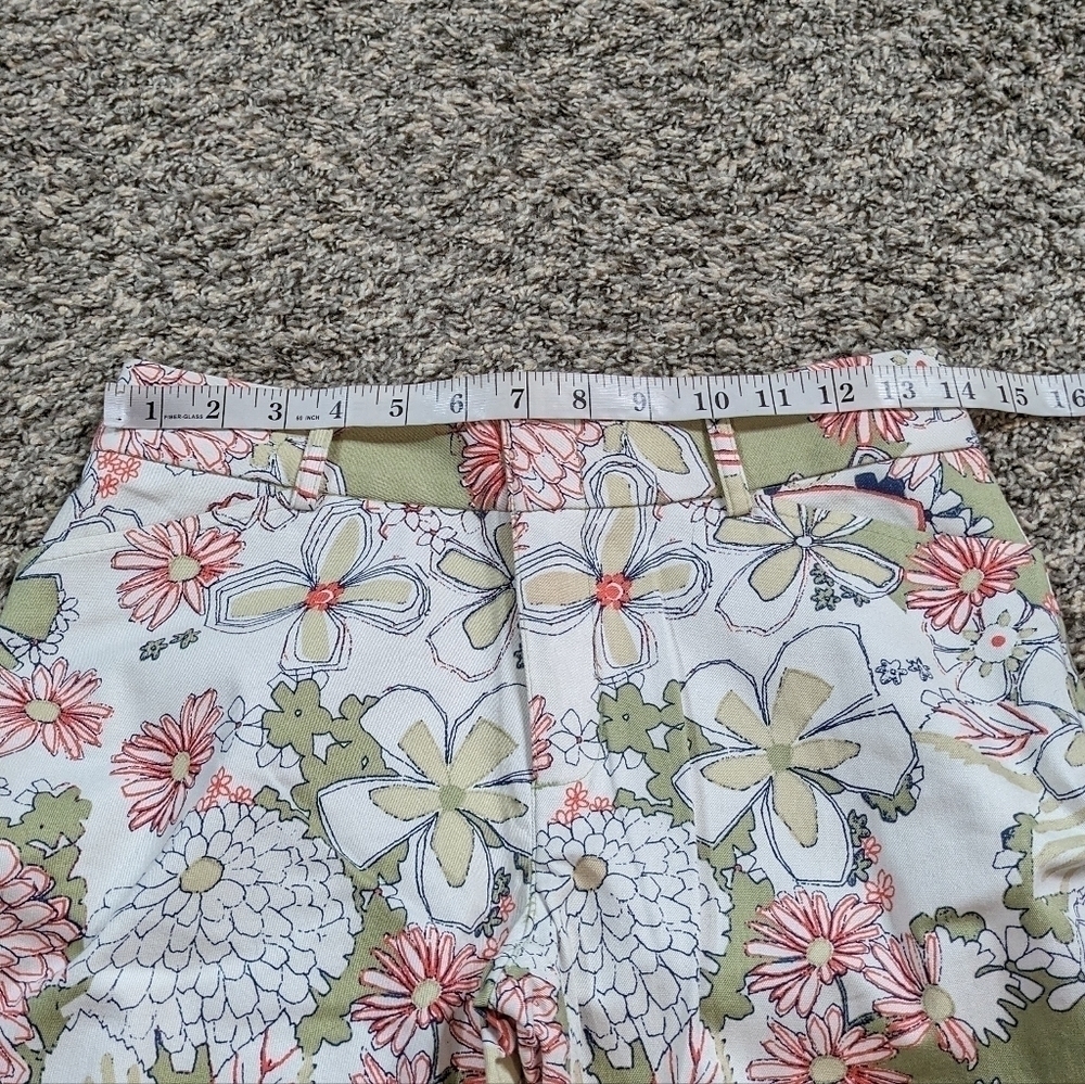 Esprit Floral Print Green and Pink Wide-Leg Pants - Picture 10 of 11